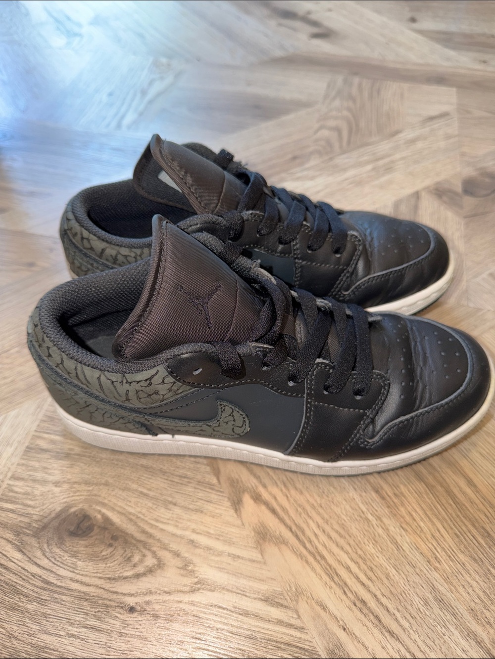 Jordan Dunks Black Low-Top Sneakers with crocodile print